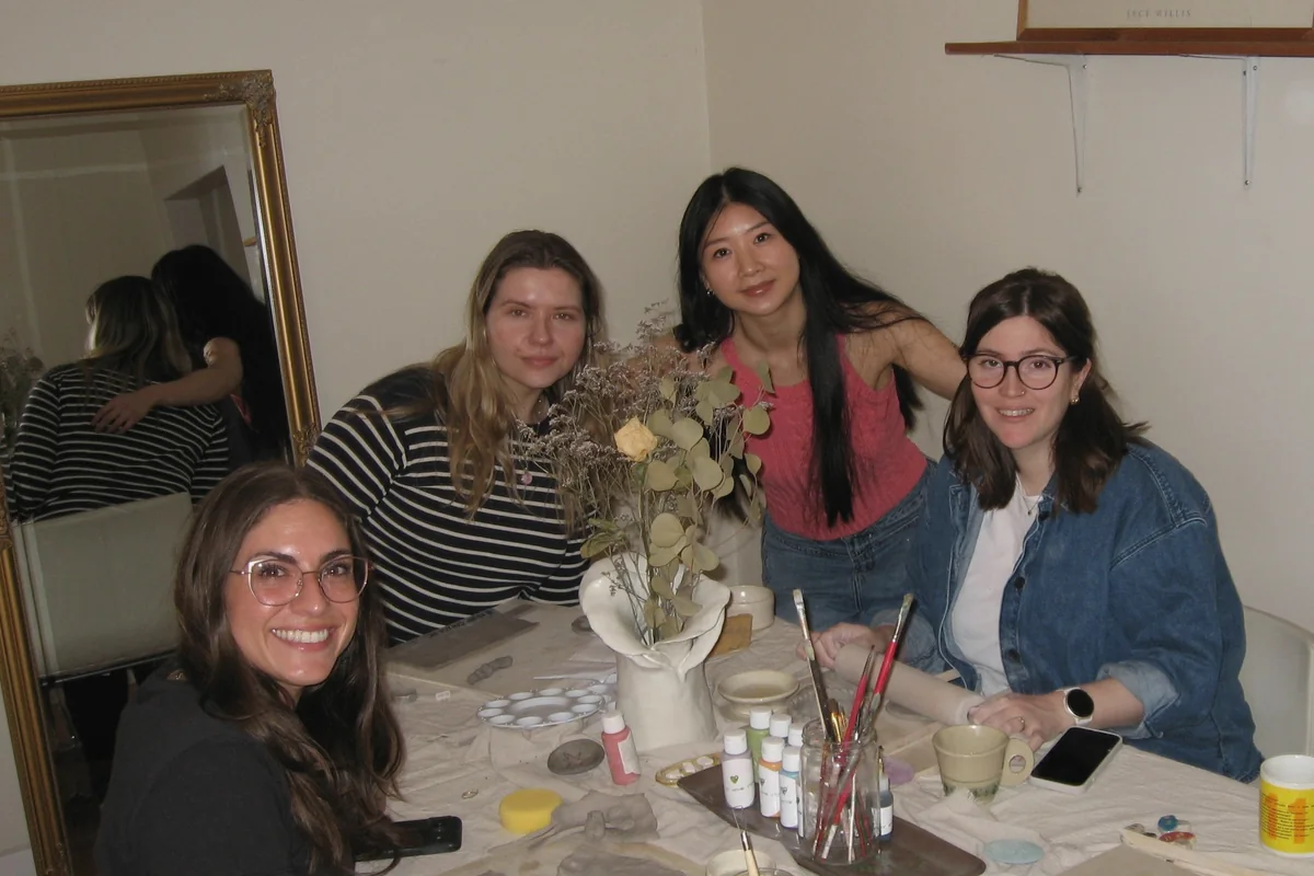 Sunday Pottery and Coffee community table at SAH Studio